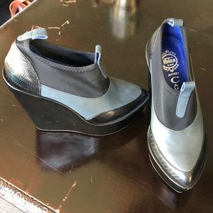 Jeffrey Campbell Ibiza black wedge shoe bootie